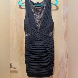 EUC worn once Soho brand size 2 bodycon black fitted scrunched dress 🥀cocktail